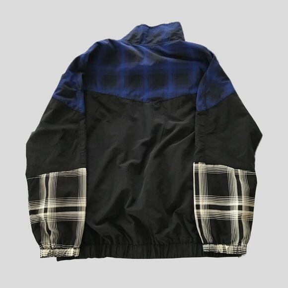 PacSun Blue Black Plaid Windbreaker Pullover Jacket Lightweight Long Sleeve L - Picture 2 of 8
